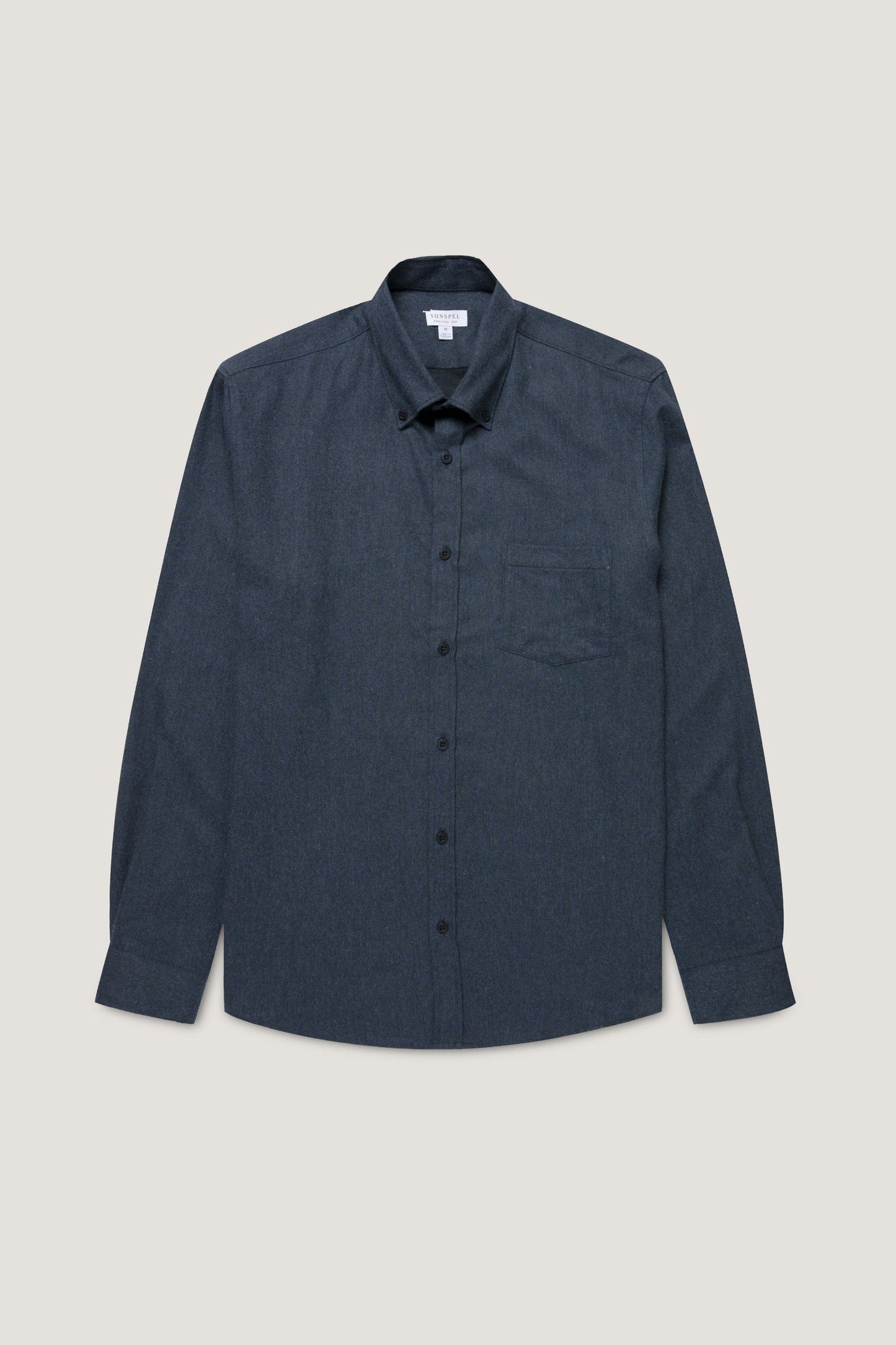 SUNSPEL Chemises Bleu selvedge chiné / S Chemise Sunspel - Chemise boutonnée en flanelle