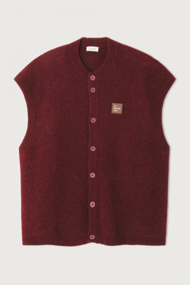 AMERICAN VINTAGE Pull/Cardigan/Gilet GRENAT CHINE / S Gilet American Vintage - Gilet homme Vitow