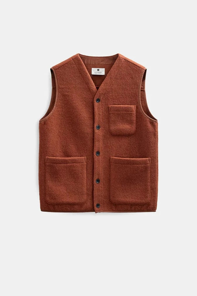 ANERKJENDT Pull/Cardigan/Gilet CHILI OIL / S Gilet Anerkjendt - Akramsus boiled wool