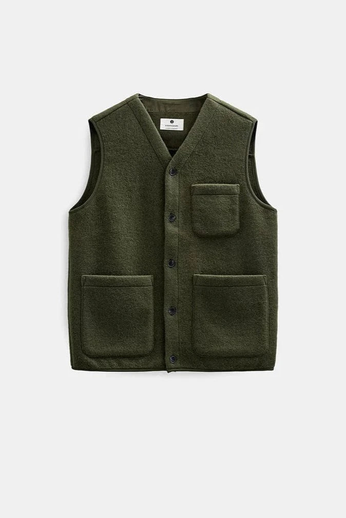 ANERKJENDT Pull/Cardigan/Gilet FOREST NIGHT / S Gilet Anerkjendt - Akramsus boiled wool