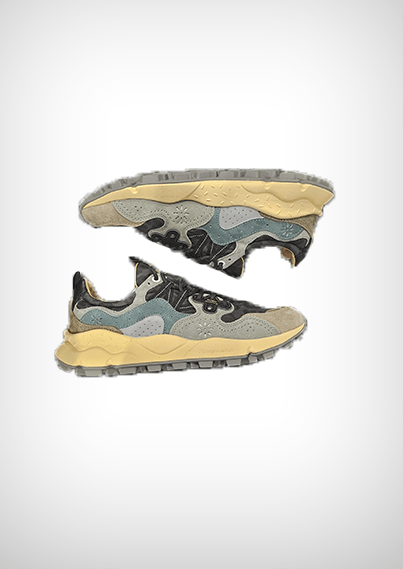 Flower Mountain Chaussures Chaussures Flower Mountain - Yamano 3 Uni Suede/Nylon/Animal Print Anthracite/Green