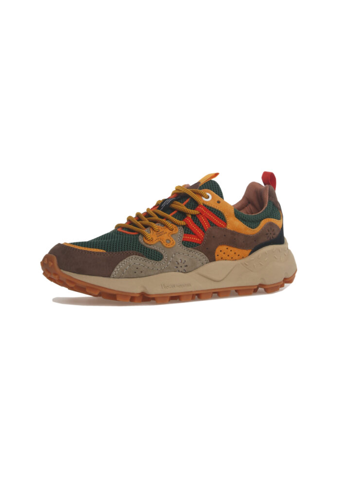Le Repère. Chaussures Flower Mountain - Yamano 3 Uni Suede/Nylon Mesh Taupe/Green/Ocra