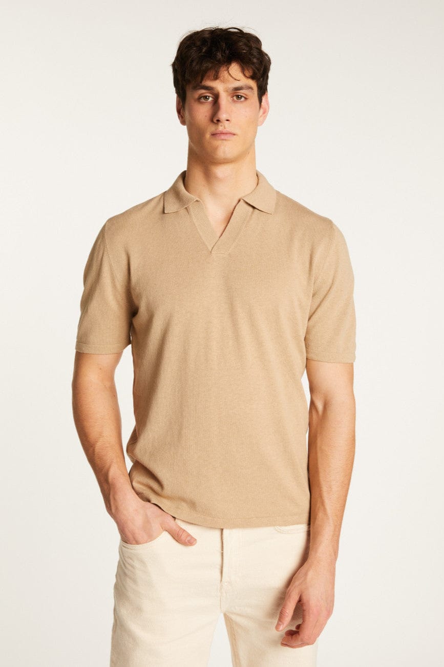 MONTAGUT Polo/T-shirt 8820 SABLE / S Polo Maison Montagut - Polo en coton et en lin Iouri