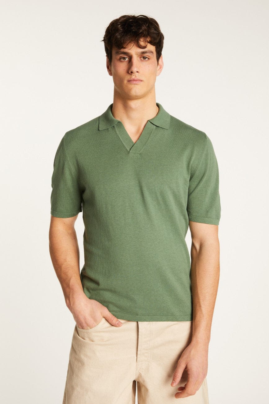 MONTAGUT Polo/T-shirt 8851 EUCALYPTUS / S Polo Maison Montagut - Polo en coton et en lin Iouri