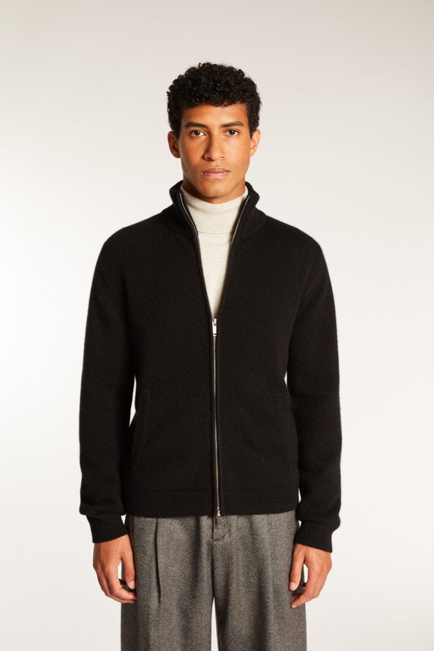 MONTAGUT Pull/Cardigan/Gilet 9010 NOIR / S Pull Maison Montagut - Gilet zippé en cachemire Elysée Duo