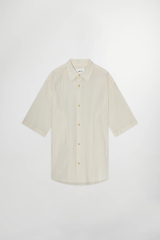 NN07 Chemises CANNOLI CREAM / S Chemise NN07 - Freddy Organic Cotton-Blend Seersucker Shirt 5721