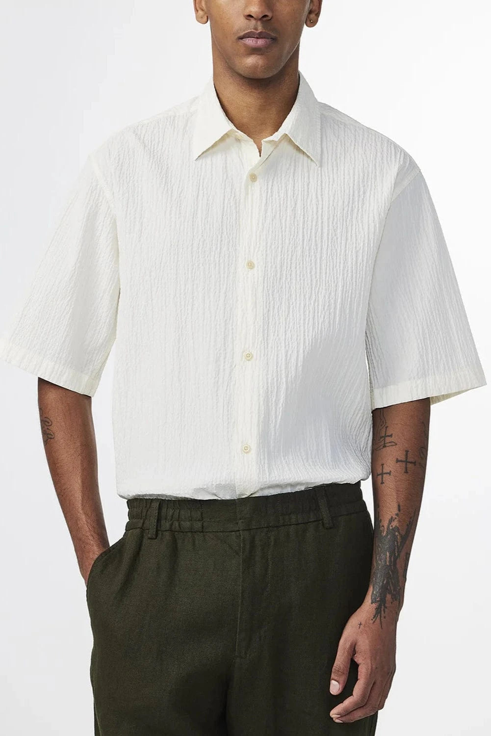 NN07 Chemises Chemise NN07 - Freddy Organic Cotton-Blend Seersucker Shirt 5721