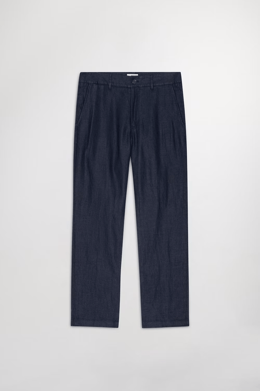 NN07 Pantalons 200 NAVY BLUE / 28 / 32 Pantalon NN07 - Aden Straight leg linen regular fit Trouser 1454