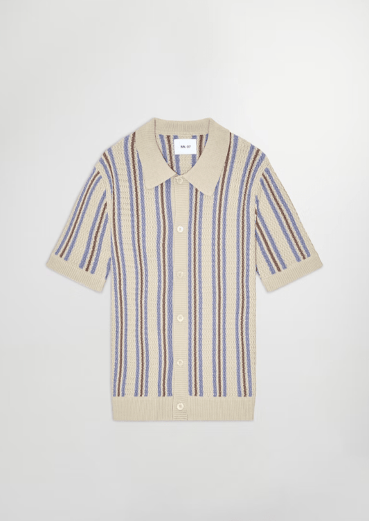 NN07 Polo/T-shirt Ecru Stripe / S Polo NN07 - Jackie 6636 Knitted Polo
