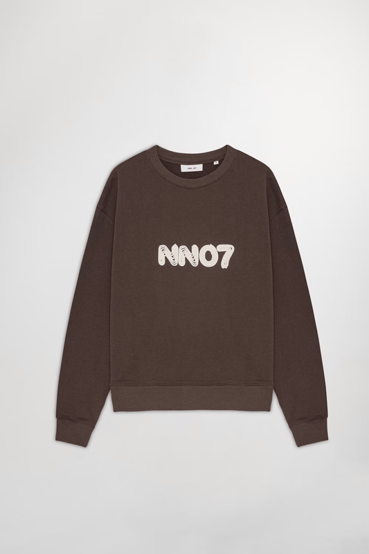 NN07 Sweats 875 COFFEE / S Pull NN07 - David Embroidery organic cotton Sweatshirt 3015