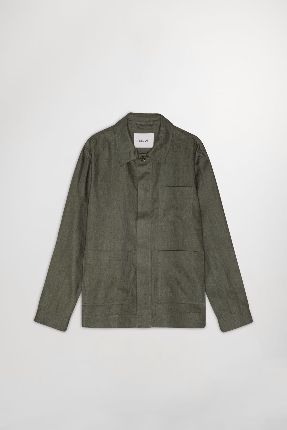 NN07 Veste/Blouson 374 CROC GREEN / S Veste NN07 - Olav Workwear-inspired linen Overshirt 1454