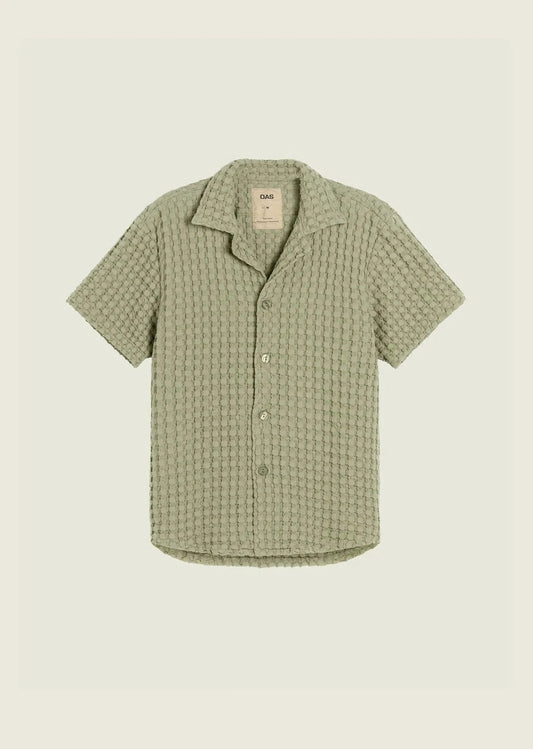 OAS Chemises Chemise OAS -  Dusty Green Cuba Waffle Shirt