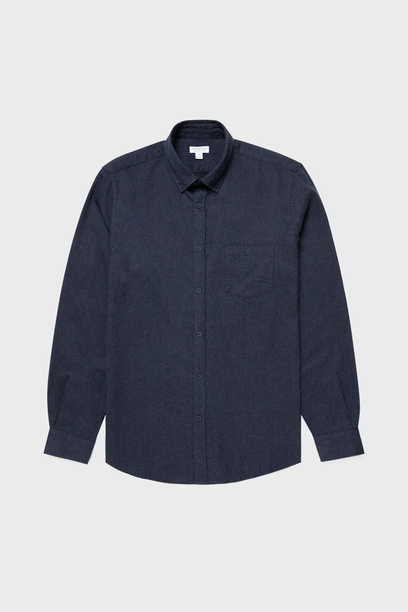 SUNSPEL Chemises BUAG2 NAVY MELANGE 2 / S Chemise Sunspel - Chemise boutonnée en flanelle
