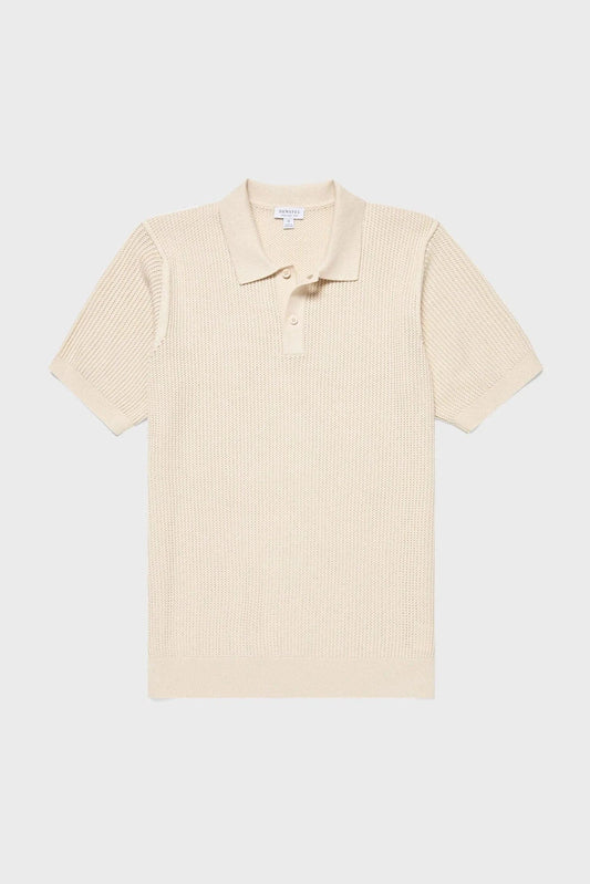 SUNSPEL Polo/T-shirt WHCR / S Polo Sunspel - Polo en tricot maillé linéaire