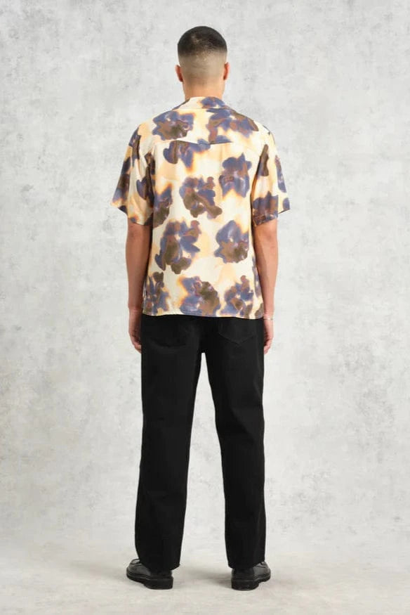 WAX LONDON Chemises Chemise Wax London - Didcot Peach Floral Blur Short-Sleeve Shirt