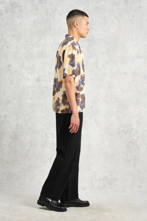 WAX LONDON Chemises Chemise Wax London - Didcot Peach Floral Blur Short-Sleeve Shirt