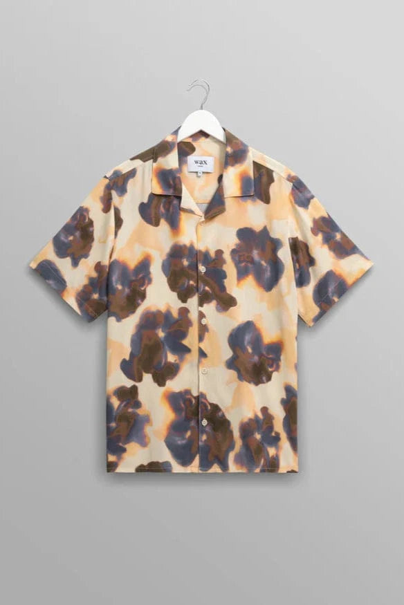 WAX LONDON Chemises Chemise Wax London - Didcot Peach Floral Blur Short-Sleeve Shirt