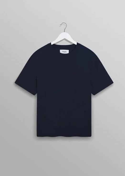 Wax London Chemises Navy / S T-shirt Wax London - Dean T-Shirt Textured