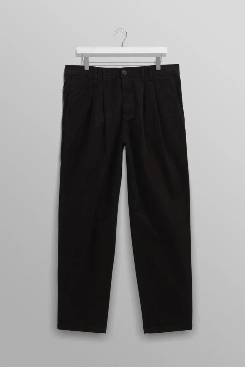 WAX LONDON Pantalons COTTON TWILL BLACK / 28 Pantalon Wax London - Raleigh Pleated Trousers