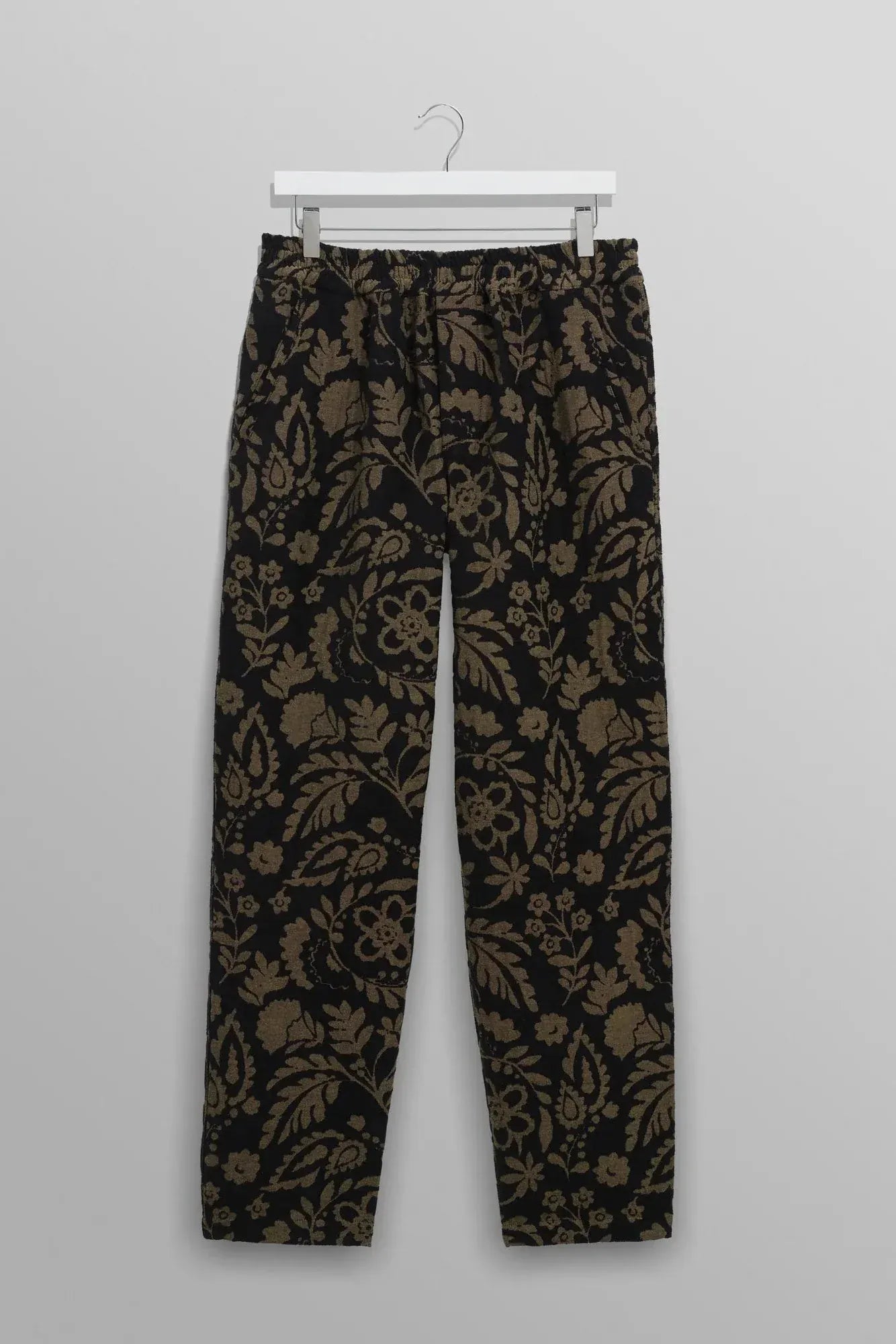 WAX LONDON Pantalons WAX LONDON - Tyne Black And Khaki Chenille Jacquard Trousers