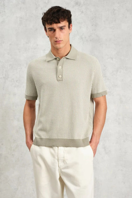 WAX LONDON Polo/T-shirt Polo Wax London - Turin Ladder Stripe Knitted Polo