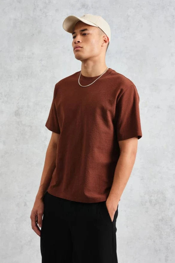 WAX LONDON Polo/T-shirt T-Shirt Wax London - Dean T-Shirt Textured Color