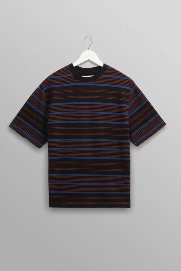 WAX LONDON Polo/T-shirt T-Shirt Wax London - Dean T-Shirt Textured Engineered Stripe