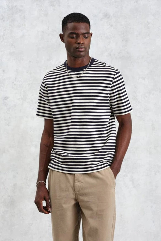 WAX LONDON Polo/T-shirt T-Shirt Wax London - Dean T-Shirt Textured Stripe