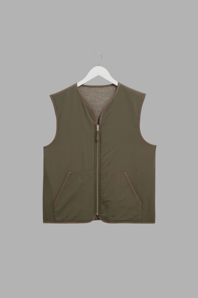 WAX LONDON Pull/Cardigan/Gilet WAX LONDON - Paragon - Natural Reversible Nylon And Wool Gilet