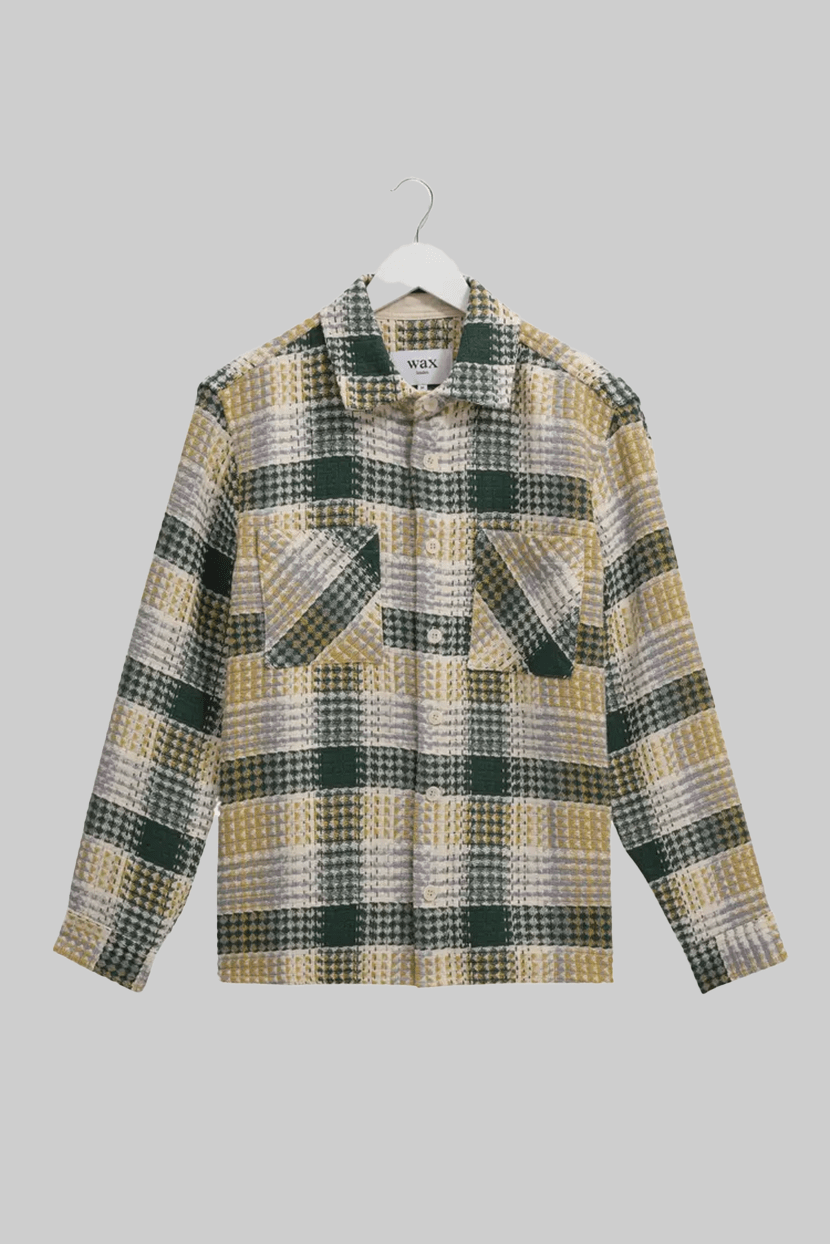 WAX LONDON Veste/Blouson ADDLE CHECK ECRU/GREEN / XS Veste Wax London - Whiting Check Overshirt