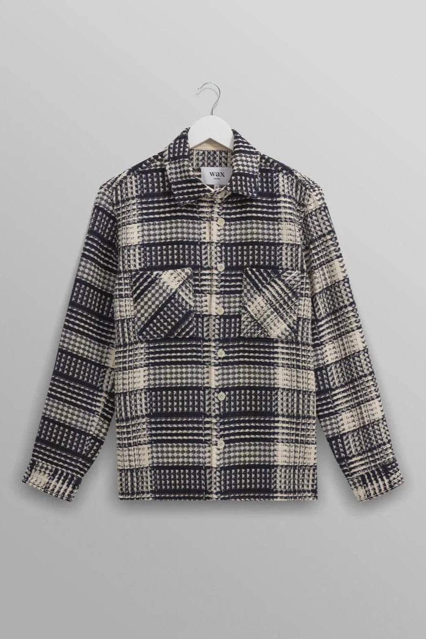 WAX LONDON Veste/Blouson ADDLE CHECK NAVY/ECRU / XS Veste Wax London - Whiting Check Overshirt