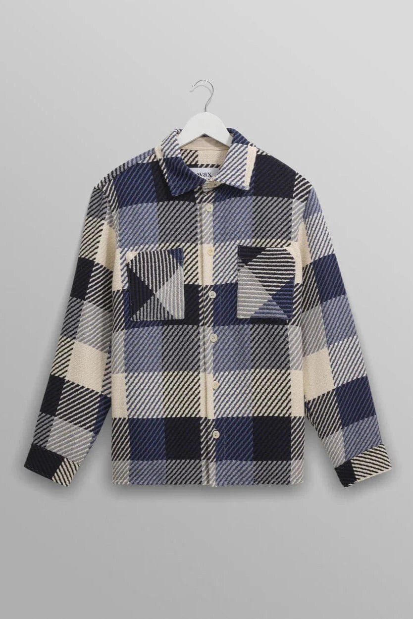 WAX LONDON Veste/Blouson BLOCK CHECK NAVY/ECRU / XS Veste Wax London - Whiting Check Overshirt