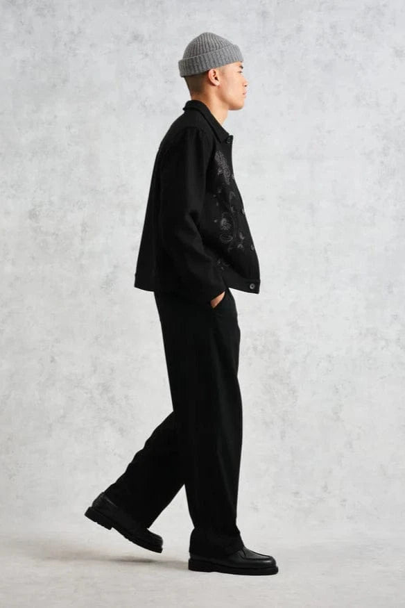 WAX LONDON Veste/Blouson Veste Wax London - Elm Black Floral Embroidered Wool Jacket