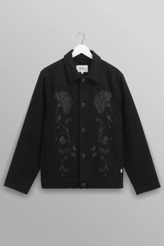 WAX LONDON Veste/Blouson Veste Wax London - Elm Black Floral Embroidered Wool Jacket