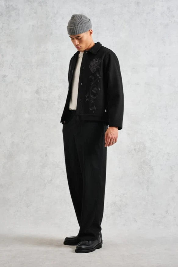 WAX LONDON Veste/Blouson Veste Wax London - Elm Black Floral Embroidered Wool Jacket