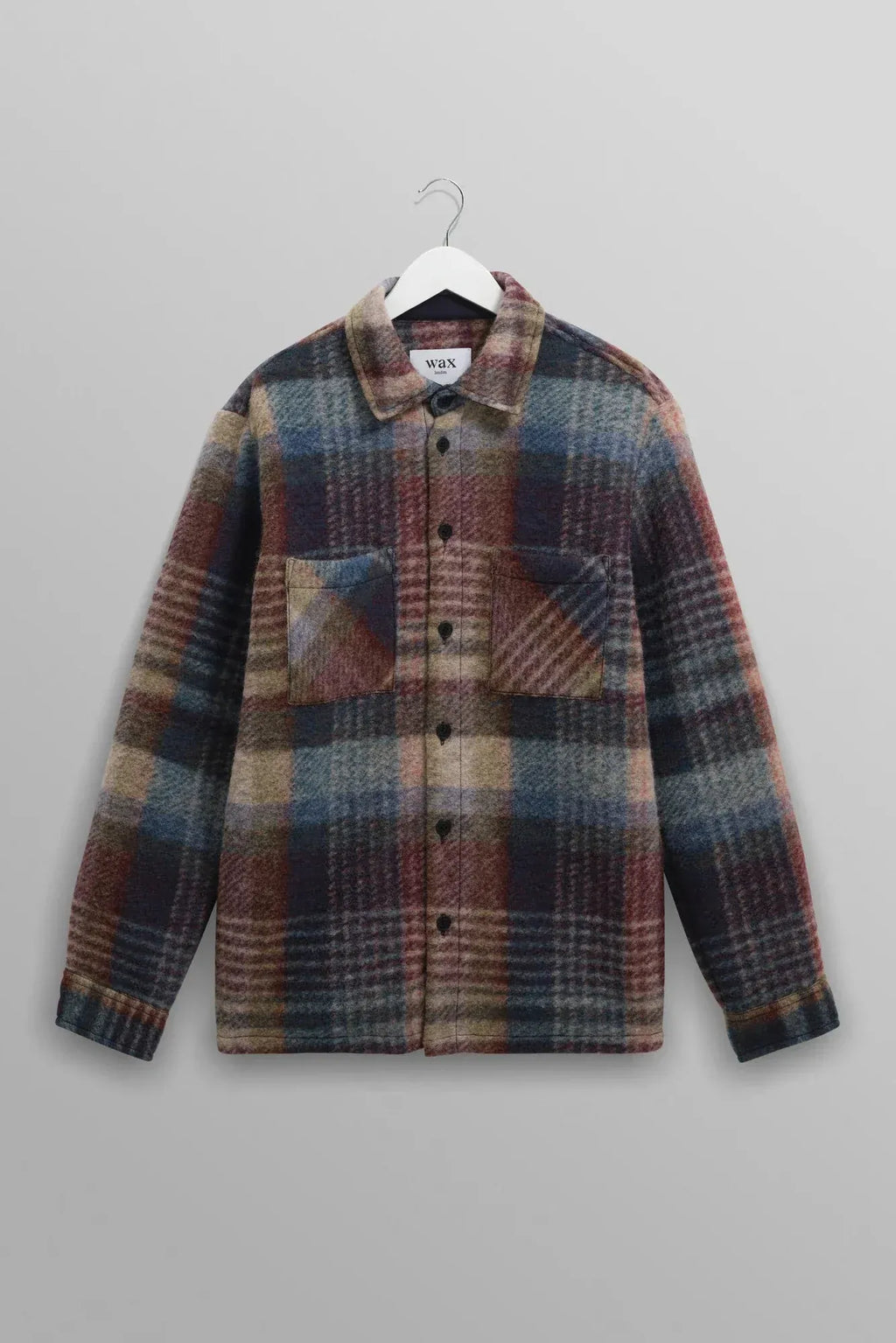 WAX LONDON Veste/Blouson WAX LONDON - Whiting Blue And Multicolour Check Wool Overshirt