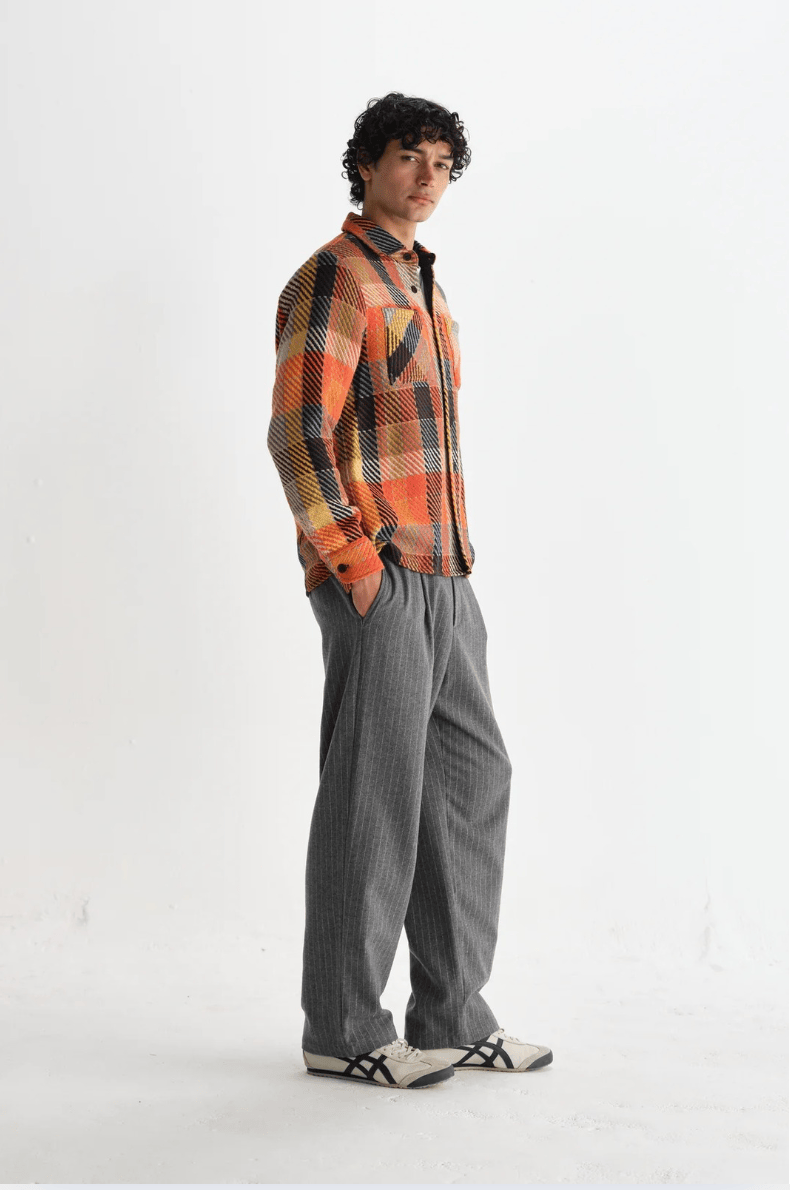 WAX LONDON Veste/Blouson WAX LONDON - Whiting Orange Pike Check Overshirt
