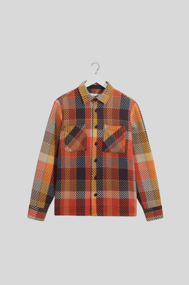 WAX LONDON Veste/Blouson WAX LONDON - Whiting Orange Pike Check Overshirt